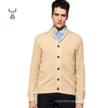 Custom Acrylic Wool Fashion Clothing Shawl Collar Men Cardigan Sweater